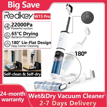 Redkey W15 Pro Cordless Vacuum Cleaner Powerful Suction 22kpa Self-Cleaning Stick Vacuum Wet Dry Vacuum Mop Edge Clean Self-dry 1