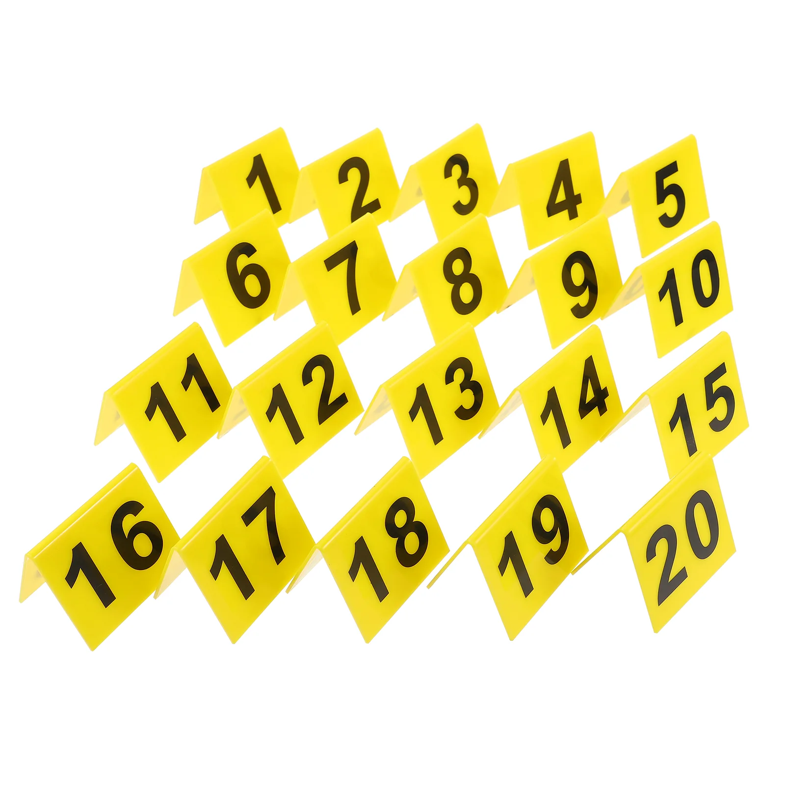 20 Pcs Restaurant Number Plate Table Numbers Desk Acrylic Marker Compact Sign Game Supplies