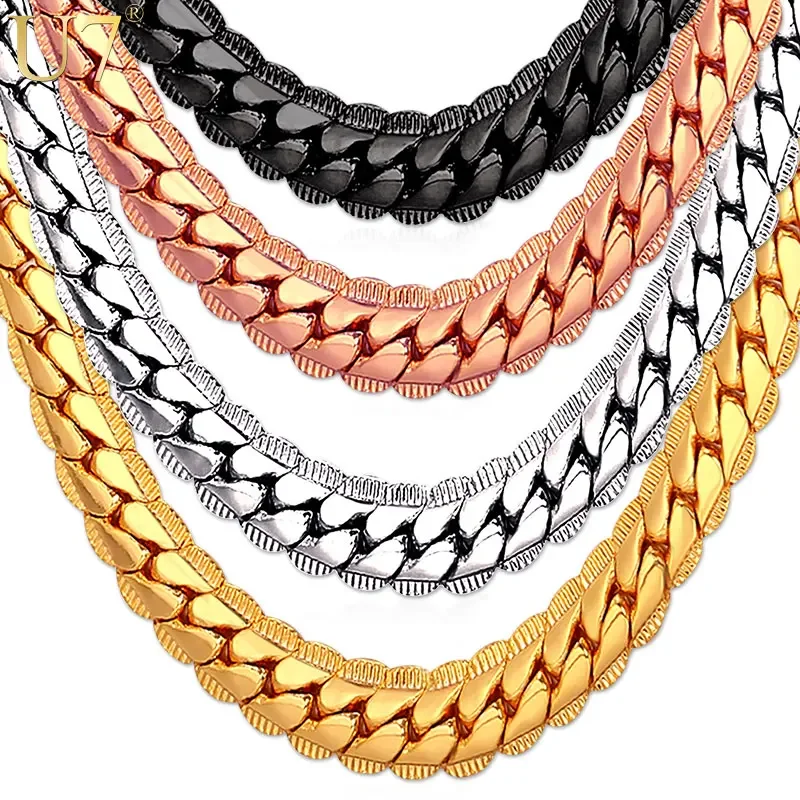 Collana Uomo In Acciaio Inox 316L - Catena Cordolo Cubano, Larghezze 9-22mm, Colore Argento - Gioiello Fashion