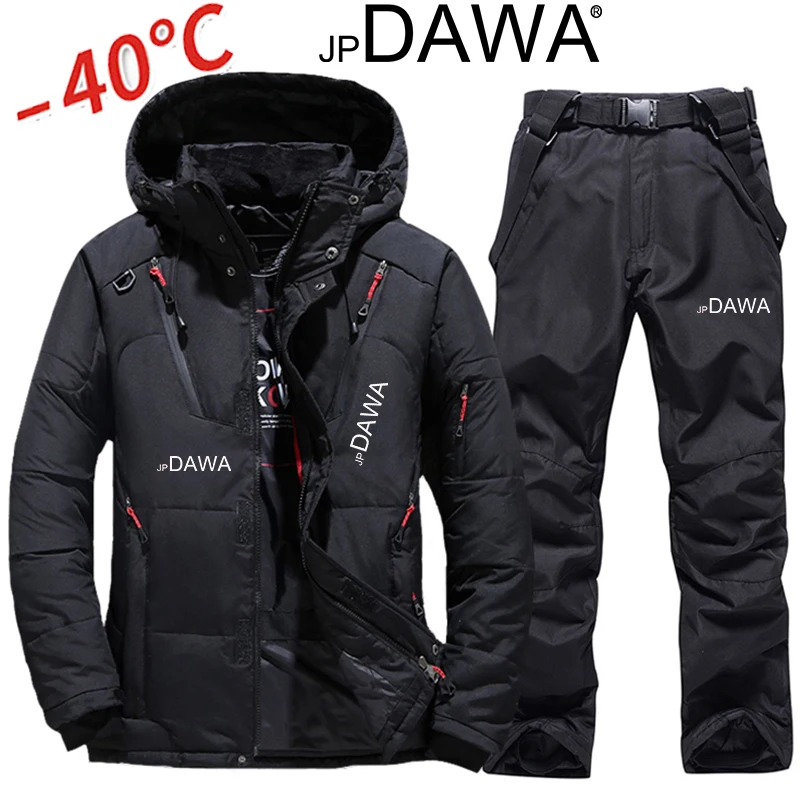 Fishing Jacket, Winter Ski Suit, Men's Windproof Skiing, White Goose Down Jacket, Vest, Pants Set, Snow Suit, Snowboard Suit