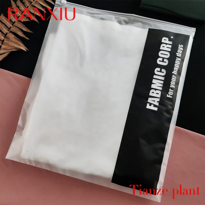 Printed T Shirt Plastic Zip Lock Bag Resealable Matte Frosted Zipper Bags for Clothing Packaging