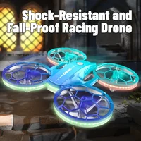 Jjrc Rc Drone with Colorful Light Fall-Resistant Stunt Quadcopter For Beginner Headless Mode One-button Land Helicopter Toy H127