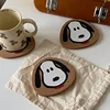 Cute Snoopy Cork Japan Style Coffee Cup Coaster Cartoon Anime Heat Insulation Table Mat for Tea Milk Mug Home Decors Accessories 4
