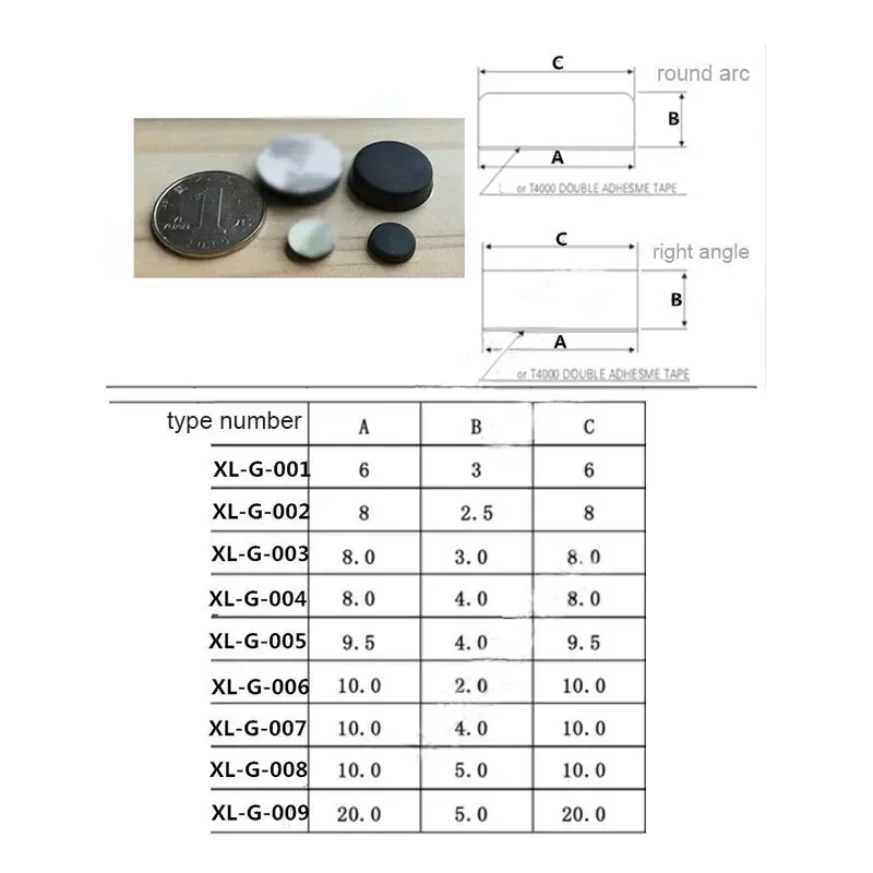 Rubber Furniture Feet Pads Round/Square Self-adhesive Shock Absorber Vibration Absorption Protectors