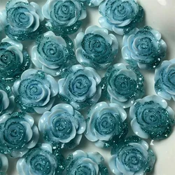 Set of 10 Rose Flower Resin Cabochons (Color 5)