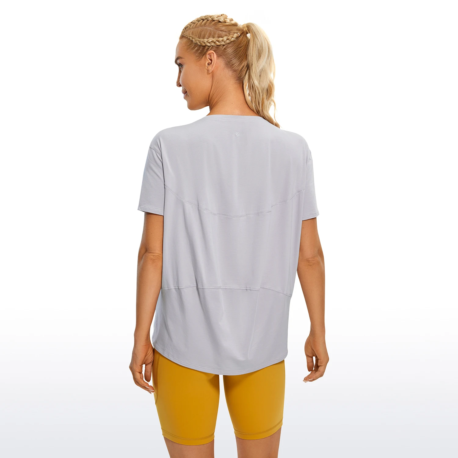 CRZ YOGA Women's Pima Cotton Short Sleeve Shirts Loose Fit Gym Workout T-Shirt Athletic Casual Tops sports t shirt yoga shirt sports shirt