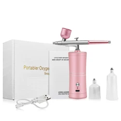 Portable Airbrush Compressor Kit for Creative Art and Crafts (Pink)