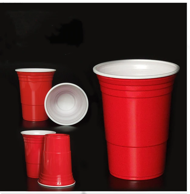 50Pcs/Set 450Ml Red Disposable Plastic Cup Party Cup Bar Restaurant  Supplies Household Items for Home