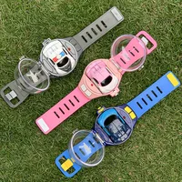 2.4G Mini Cartoon RC Small Car Analog Watch Remote Control Cute Infrared Sensing Model Charge Toys For Children Gifts
