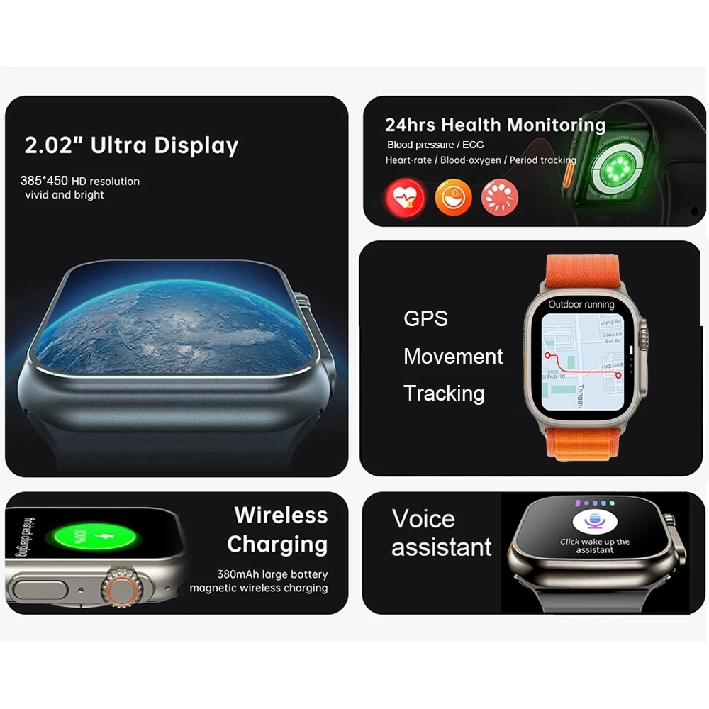 ֽ ð 8 Ultra Series8 Ʈ ġ  GPS NFC Smartwatch    ƮϽ  