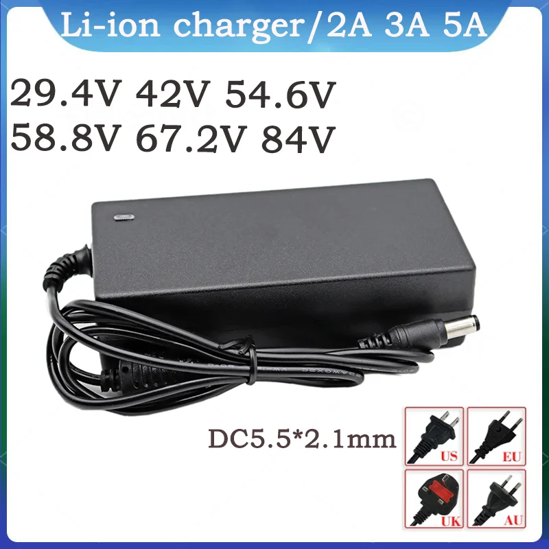 24V 36V 48V 52V 60V 72V 2A 3A 5A 리튬 배터리 충전기 29.4V 42..