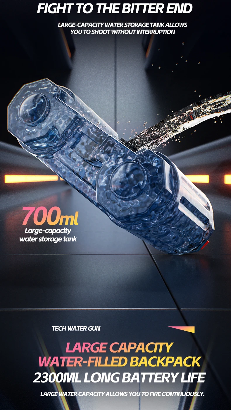 Electric Rotating Water Gun With Light Spray For Beach And Pool_voghion.com