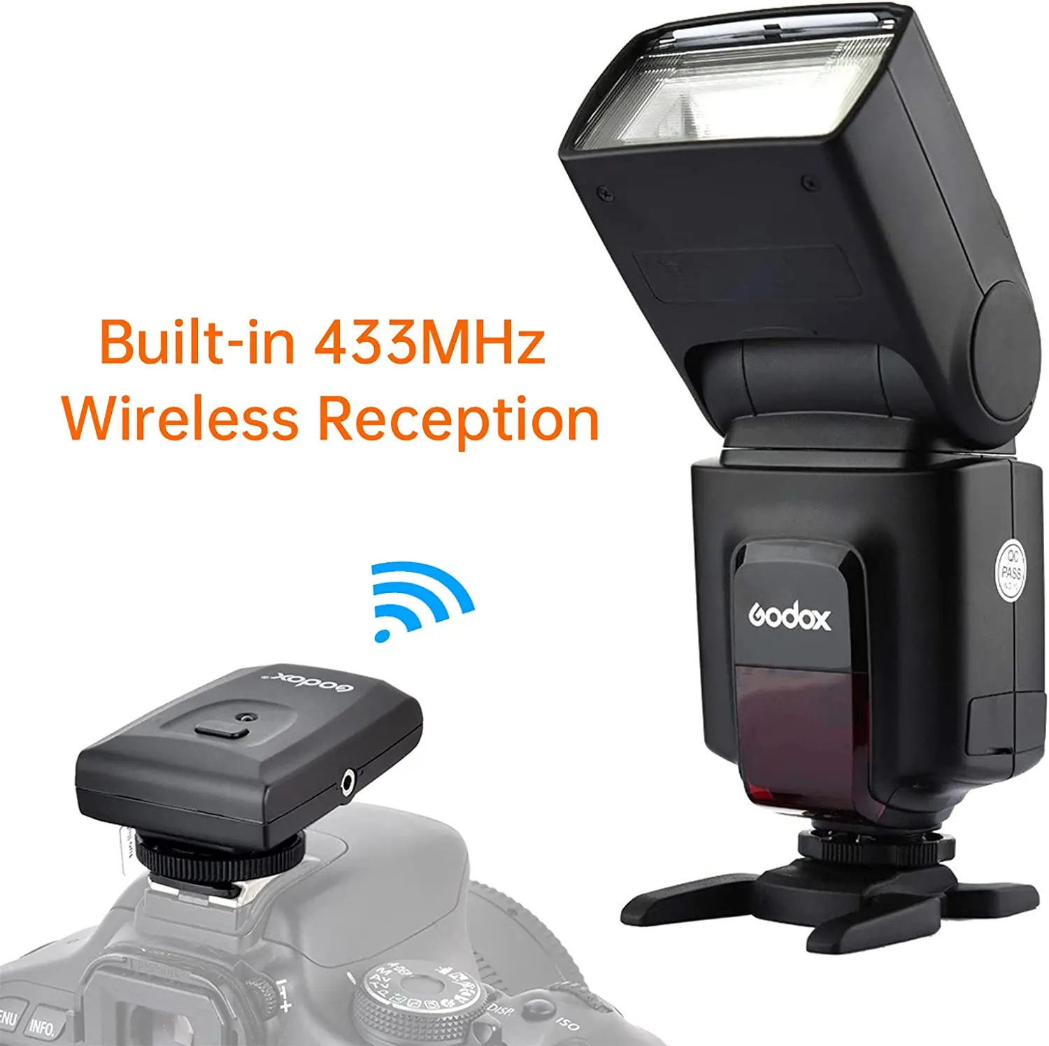 On Camera Flash Camera Flash Godox TT520II Wireless Camera Flash Speedlite Thinklite Build-in 433MHz Signal Canon Nikon Pentax Fujifilm Olympus DSLR