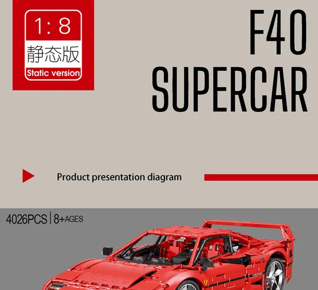 Lego Ferrari F40 Moc Instructions 2023 New 4026pcs MOC