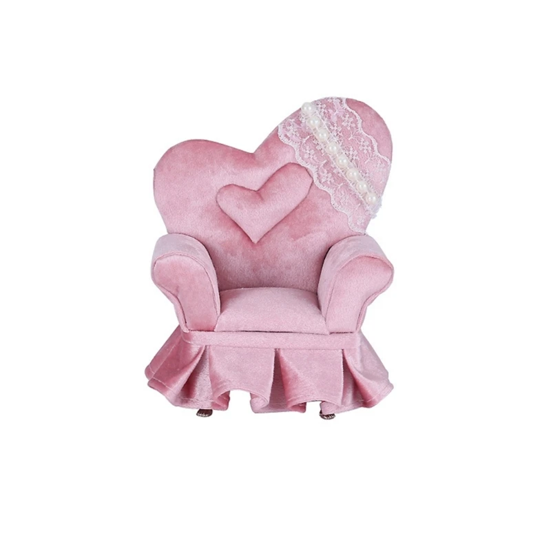 thumbnail image 2 of Sofa-Shape Jewelry Box - 1/6 Scale Velvet Dustproof Organizer With Mirror 2 of 12