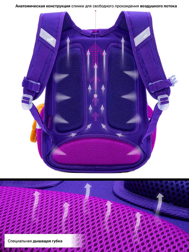 3D Cartoon Sparkling Unicorn School Bag For Girls