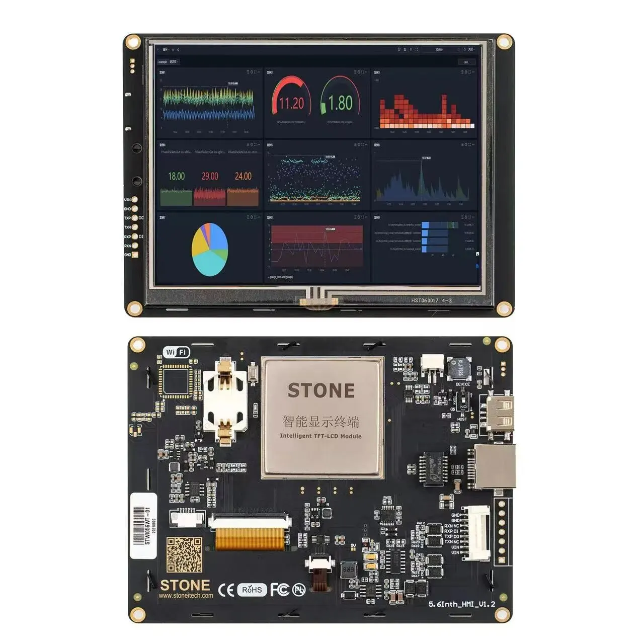 

5.6inch TFT LCD monitor Clear, Detailed, Hi Res HD - Our Smart HMI TFT LCD display offers excellent high resolution with 4-wire