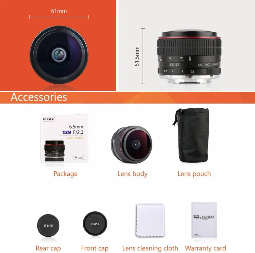 Meike MK-6.5mm F2.0 ソニーEマウント APS-C 魚眼レンズ Meike MK-6.5mm F2.0 APS-C Ultra Wide Circular Fisheyes Lens