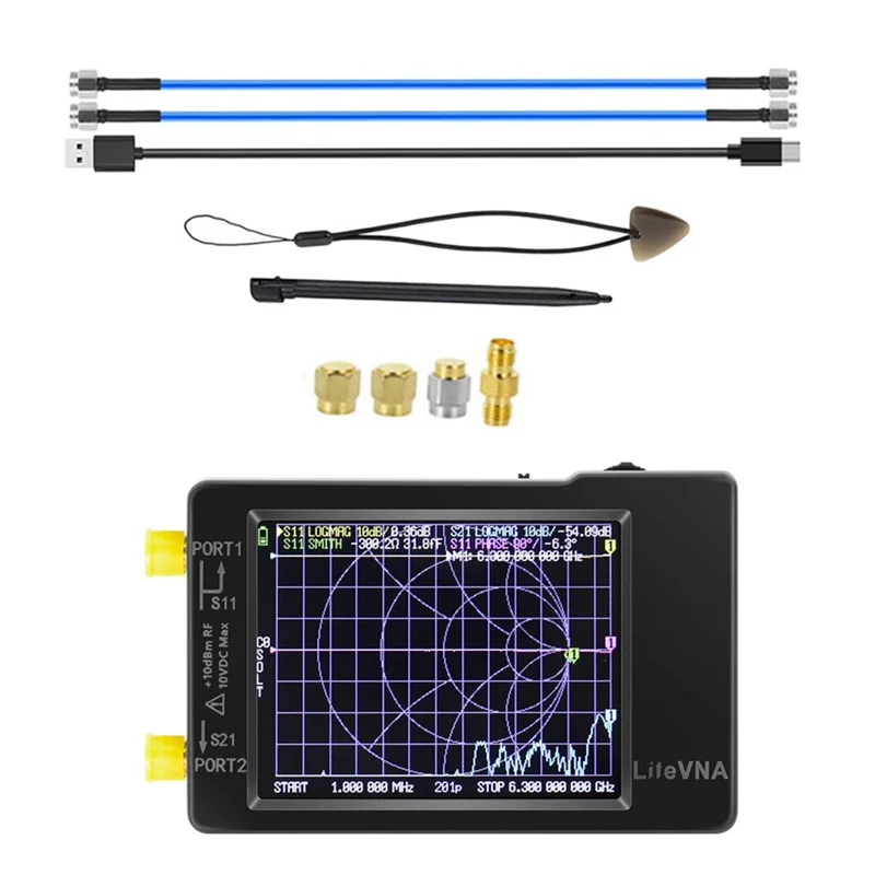 

NanoVNA Vector Network Analyzer LiteVNA 2.8 Inch Screen Display Vector Network Analyzer 50KHz-6.3GHz Antenna Analyzer