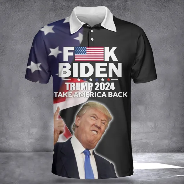 Trump 2024 Graphic Polo Shirts For Mens 3D Print America US Flag T-shirt Streetwear Donald Fans Polo Shirts Clothes Golf Wear 4