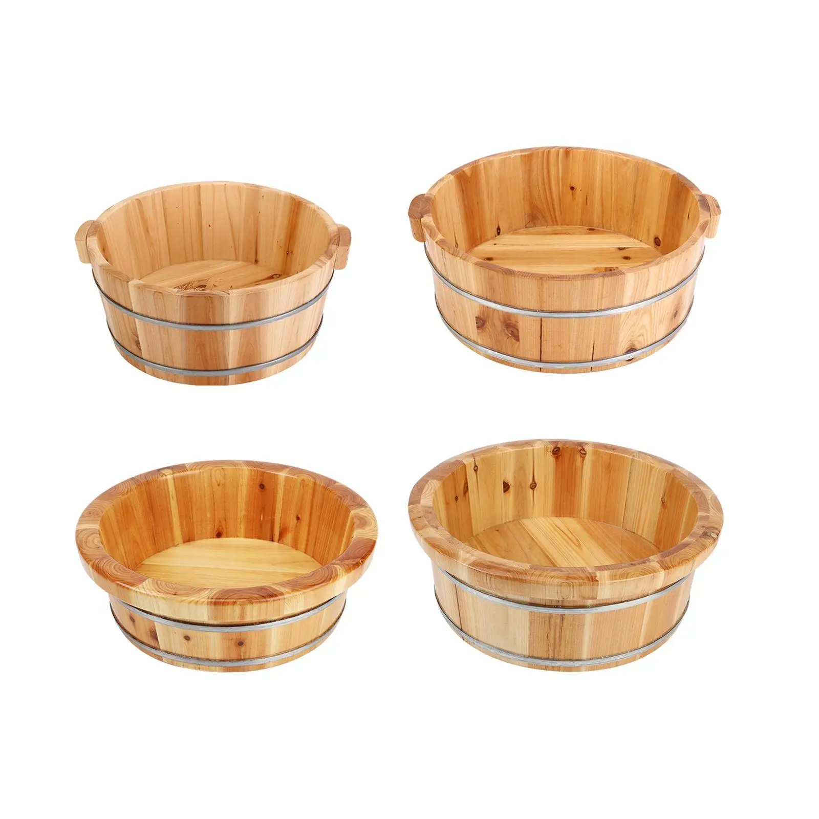 Wood Footbath Basin Footbathing Pedicure Massage Foot Bath Basin Basin Tub