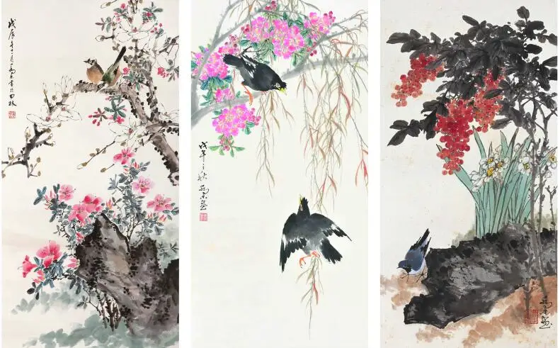 

MT0301 Chinese Style flowers birds Decorative Print Art Canvas Poster For Living Room Decor Home Wall Picture