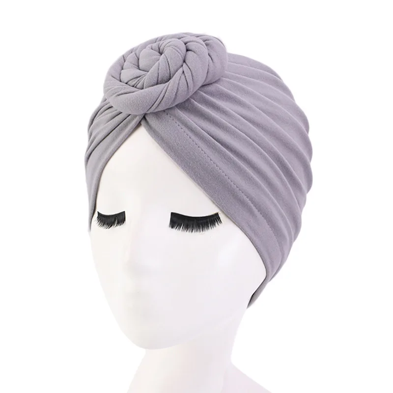 New Women Stretch Turban Hat Bohemian Style Head Wrap Knot Turban