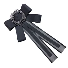 

1Pc Rhinestone Bow Brooch Ribbon Pre-tied Neck Tie Beautiful Bow Tie