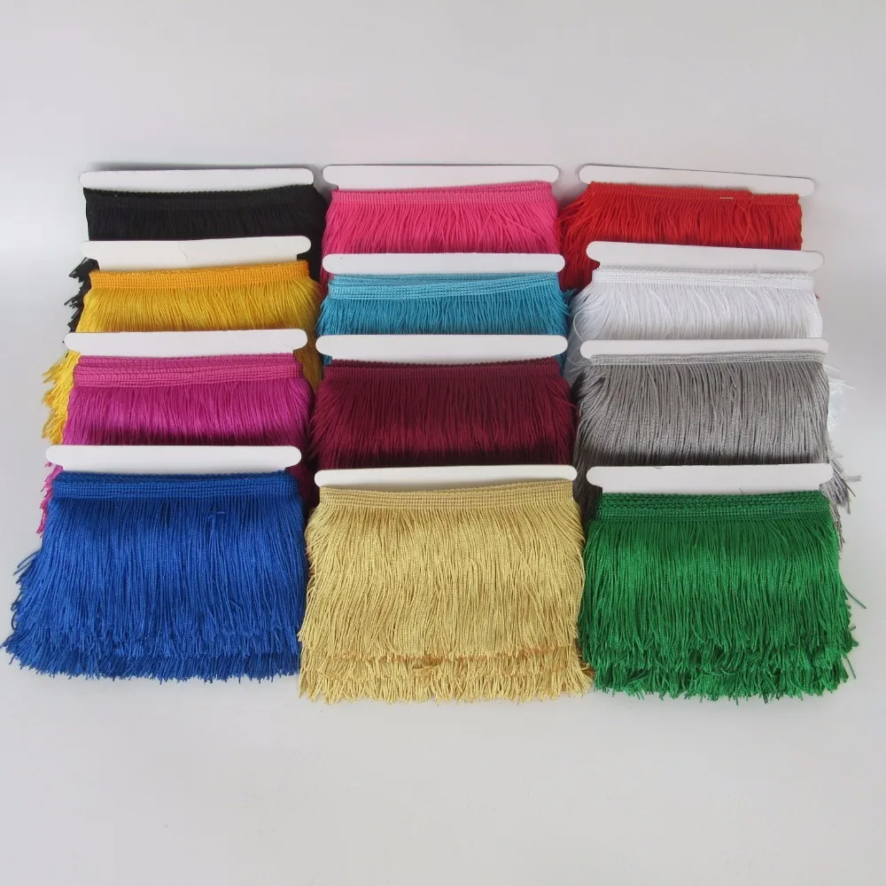 5 yard/lot 10CM Long Polyester Fringe Trim African Tassel Ribbon Lace