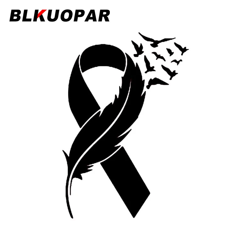 

Черная лента BLKUOPAR, перо, голубь, рак груди, силуэт, автомобильная наклейка, ноутбук, багажник, Deca RVl, доска для серфинга, автомобильная этикетка