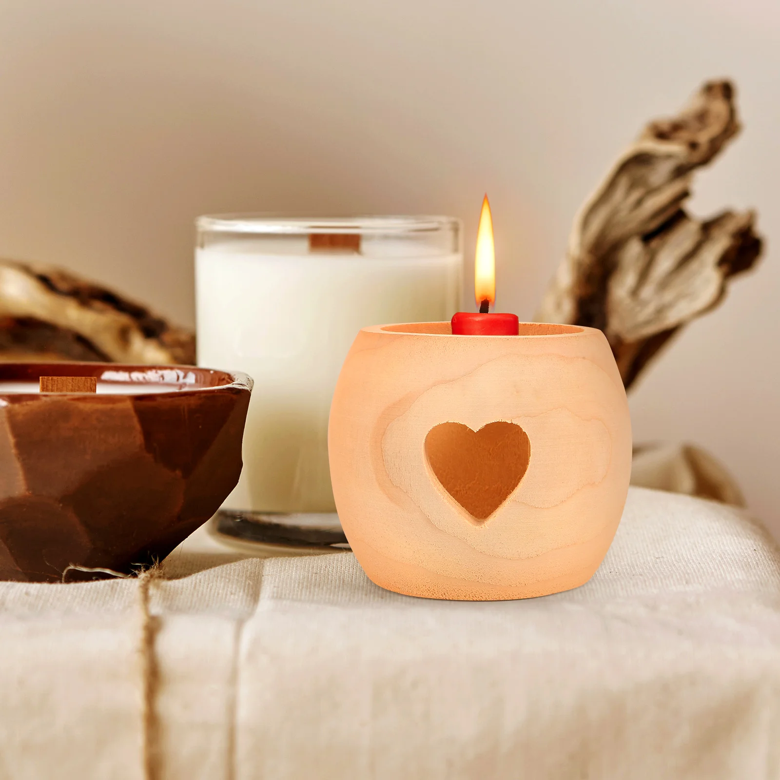 

Holder Wooden Tea Light Holder Pillar Stand for Wedding Birthday