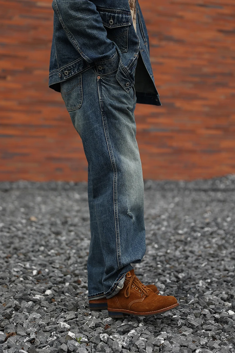 Second Order Washed Jeans Vintage Streetwear 13oz Selvedge Denim Pants For Men 6