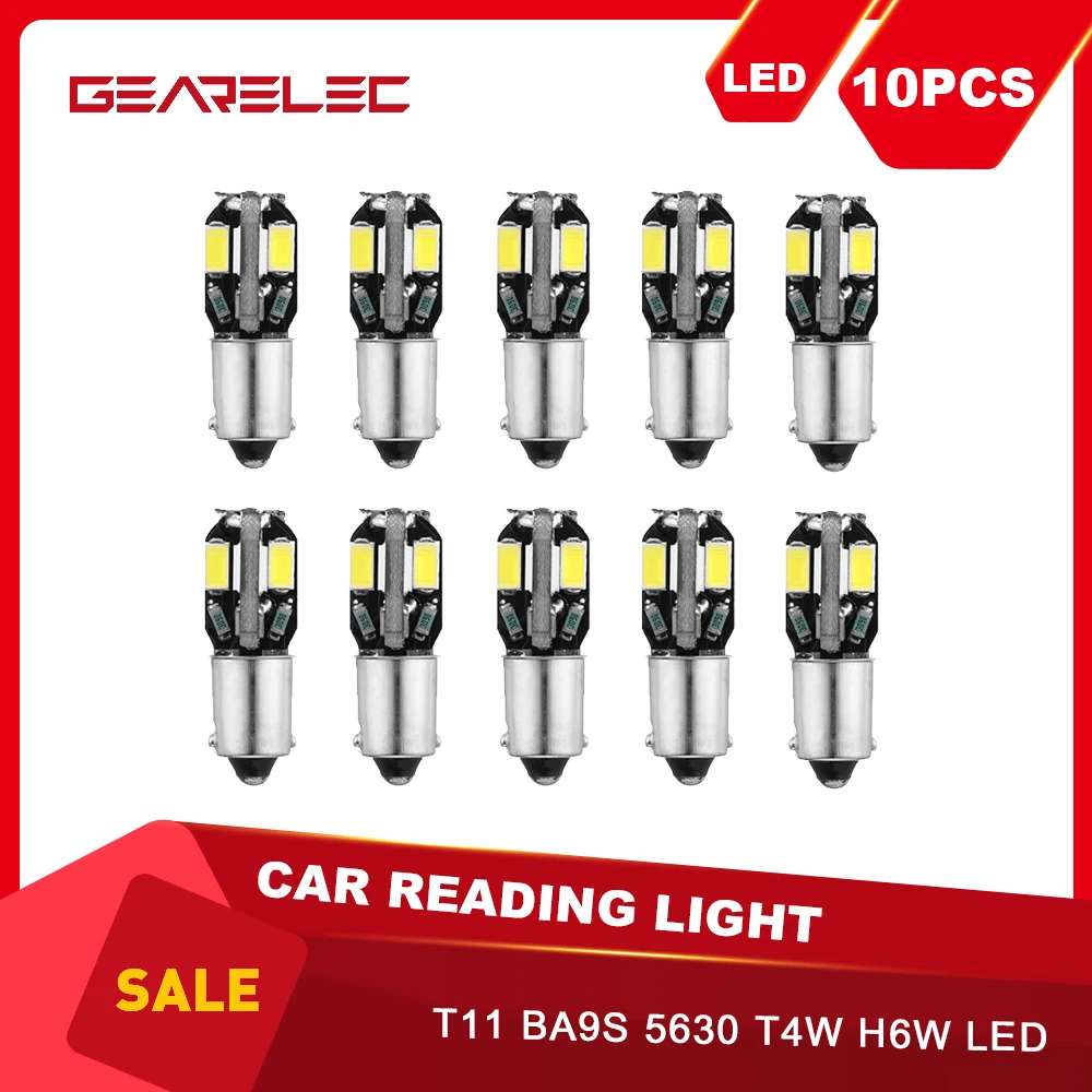10 шт. Canbus T11 Ba9s 5630 Светодиодный Лампы для чтения ошибок T4W h6W светодиодный