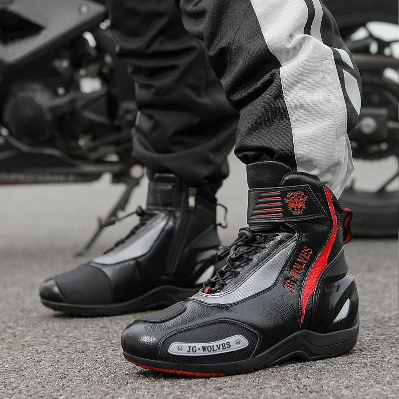 New Motorcross Riding Shoes Microfiber Men Women Motorcycle Racing Protective Ankle Boots Anticollision Non-slip New Moto Boots