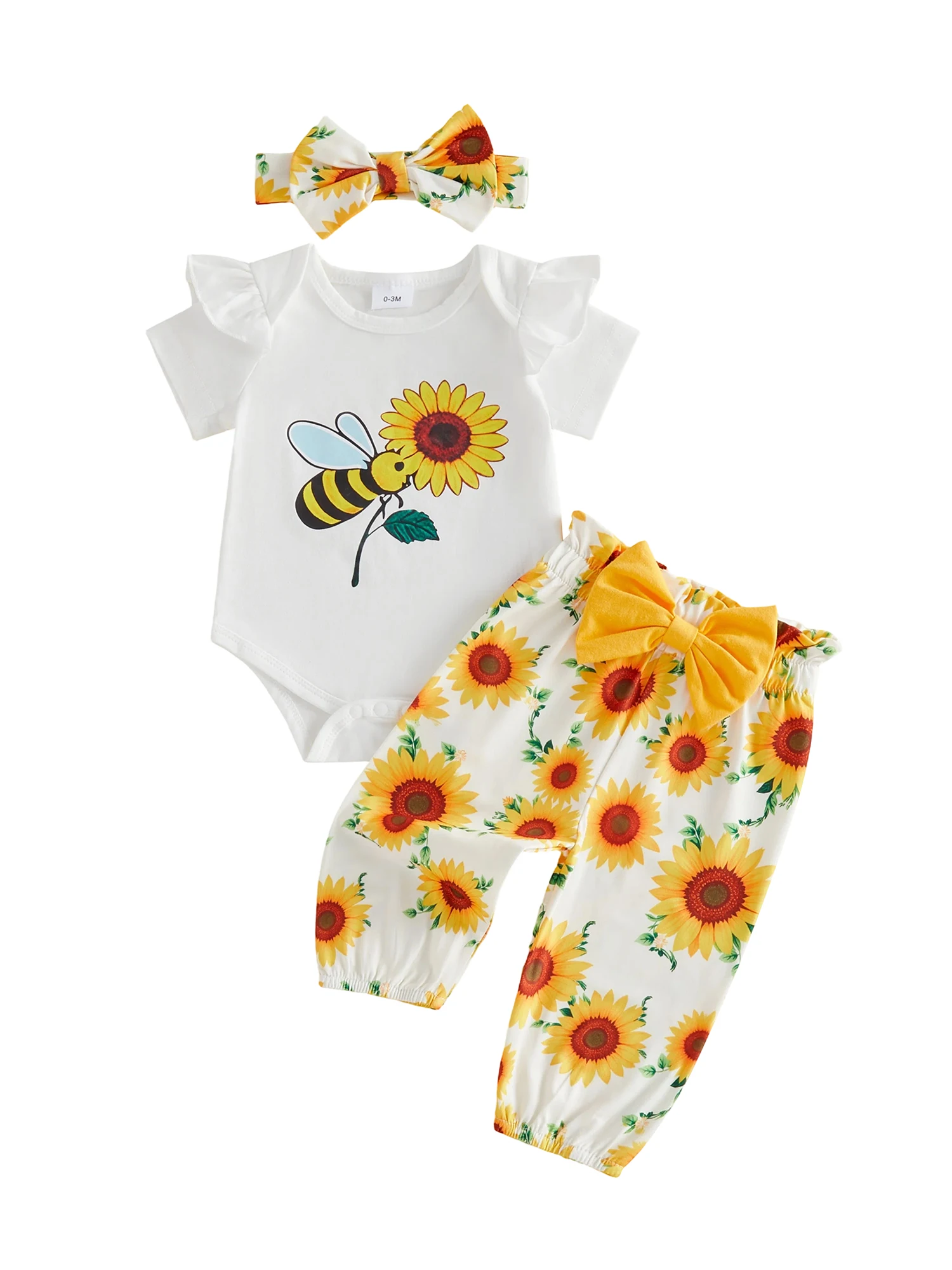 Baby Girl Romper Set w/headband 1