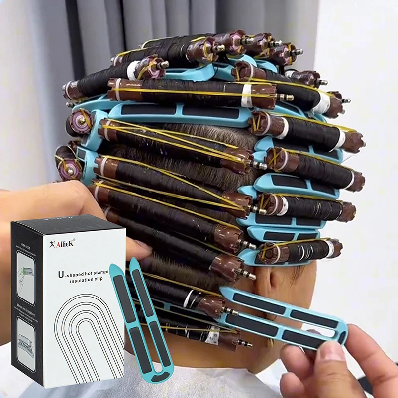 12Pcs U 자형 헤어 펌 절연 클립 다목적 강력한 홀드 내열성 헤어 볼륨 클립 살롱 홈 스타일링 도구