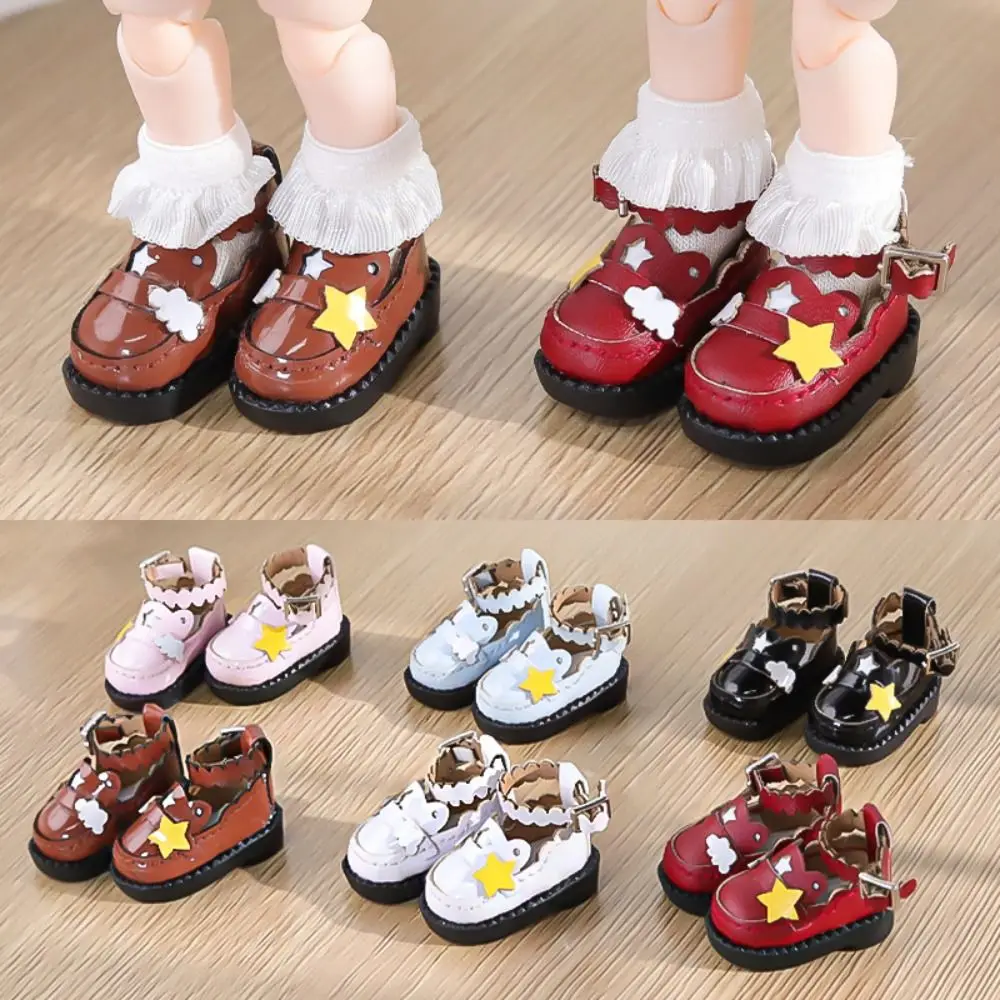 1 pair PU Leather OB11 Uniform Shoes DIY Lightweight DOD Yunduoxing Doll Shoes 1:12 Mini Mini Doll Leather Boots Children Toys