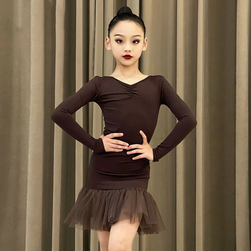

Spring New Latin Dance Performance Dress for Girls Professional Art Test Competition Training Dress High-end Performance Dress