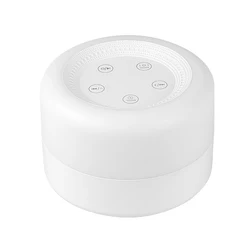 Portable Sleep Sound Machine with Night Light - Rechargeable White Noise Device (White)