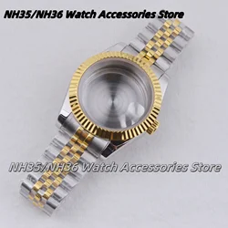 Premium Stainless Steel Watch Strap with Sapphire Glass - 10ATM Waterproof Replacement for 39mm (Two -solid back15)