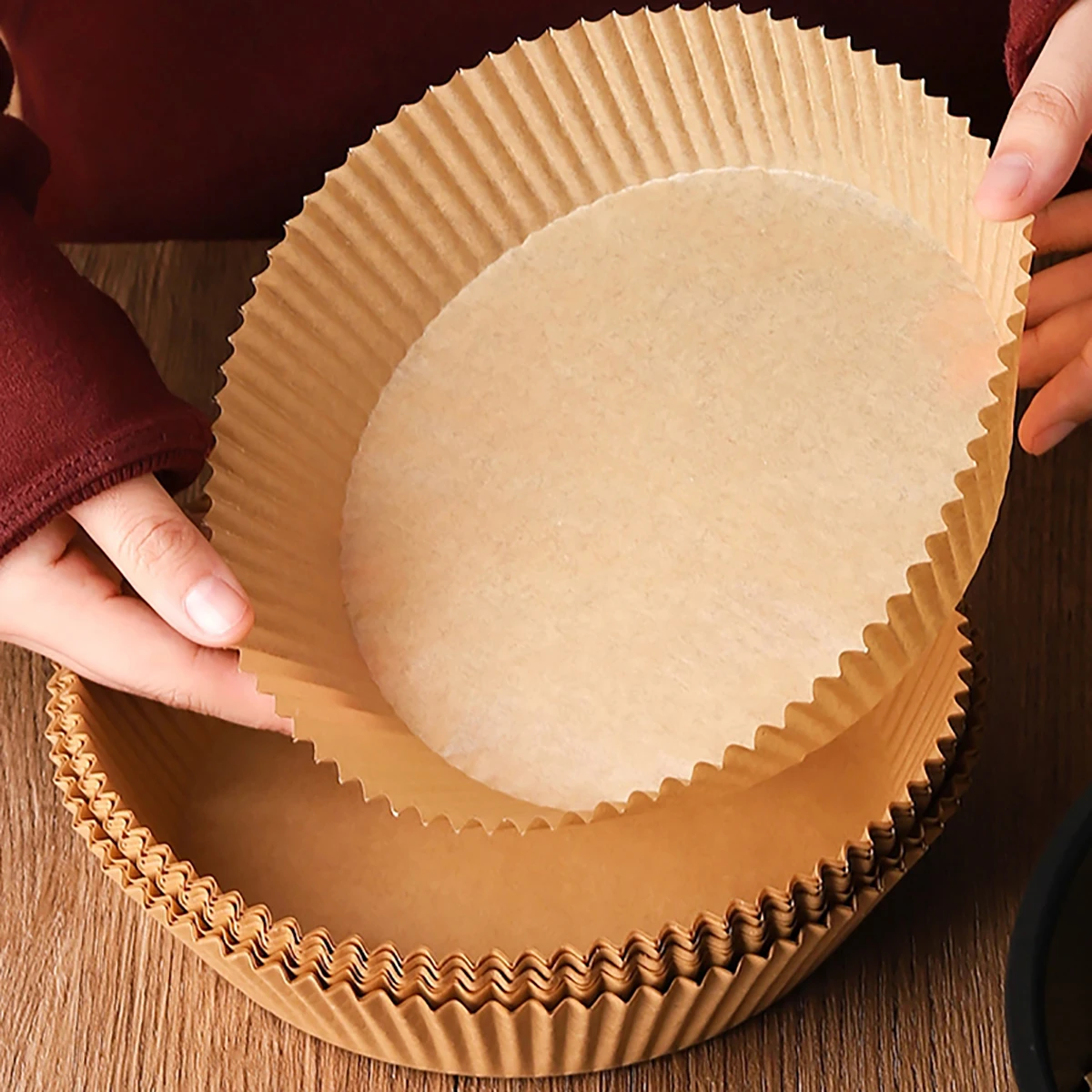 100 PCS Air Fryer Disposable Paper Liner Pinkiou Non-stick Air Fryer Liners Paper Liners Parchment