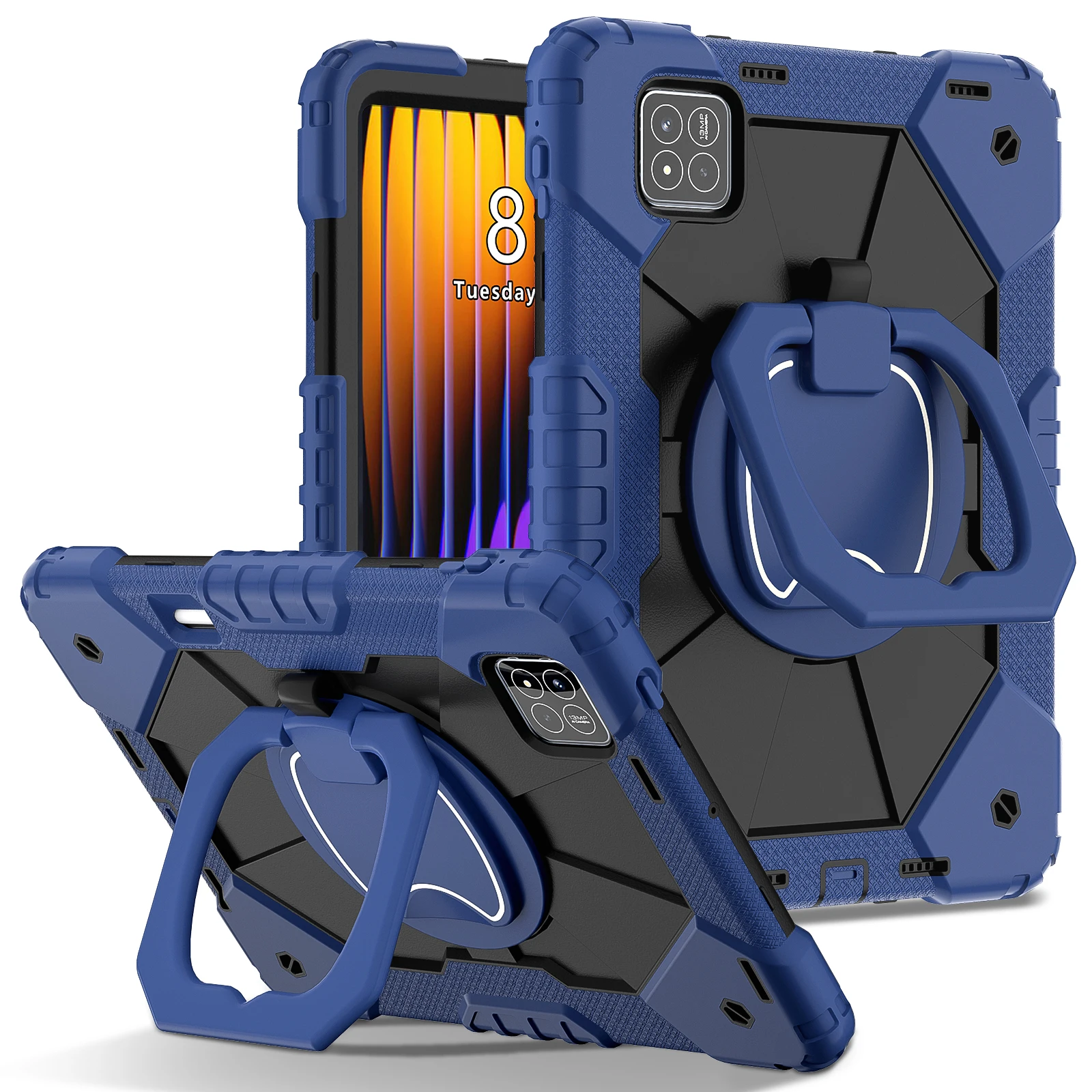 360° Rotatable Tablet Stand Case with Handle and Hard Cover