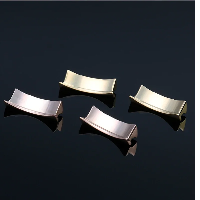 20mm 21mm Solid Curved Steel Head Grain End Link Just For Rolex Watchband Rubber Leather Band Strap Seamless Connection