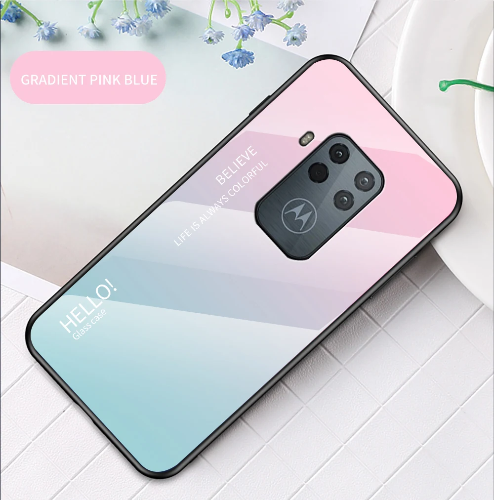 for Moto One Zoom Glass Case DECLAREYAO Luxury Hard Mirror Tempered Glass Coque For Moto G7 Power G7Play G5S Puls G6 Plu_voghion.com