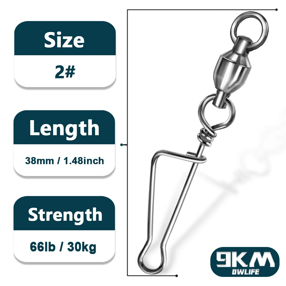 Fishing Snap Swivels Duo Lock Ball Bearing Swivel Stainless Steel Fast Snap Clip - View #9