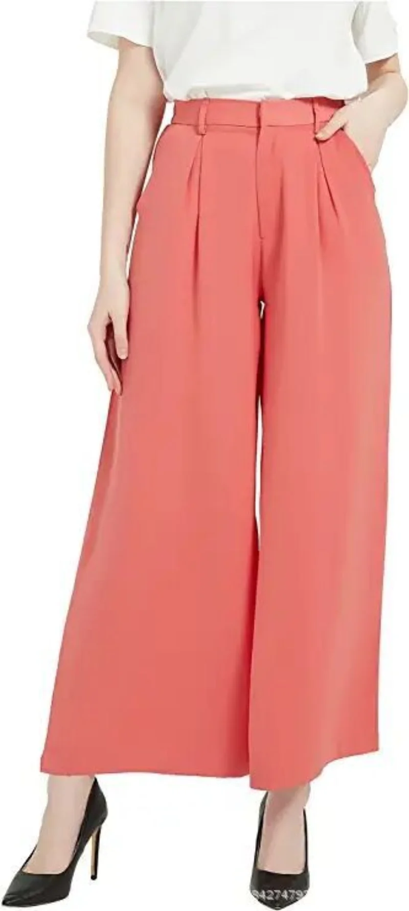 Women Autumn High Waist Casual Wide Leg Long Pants Trousers Women's High Waist Casual Wide Leg Pants Casual Commuter Pants