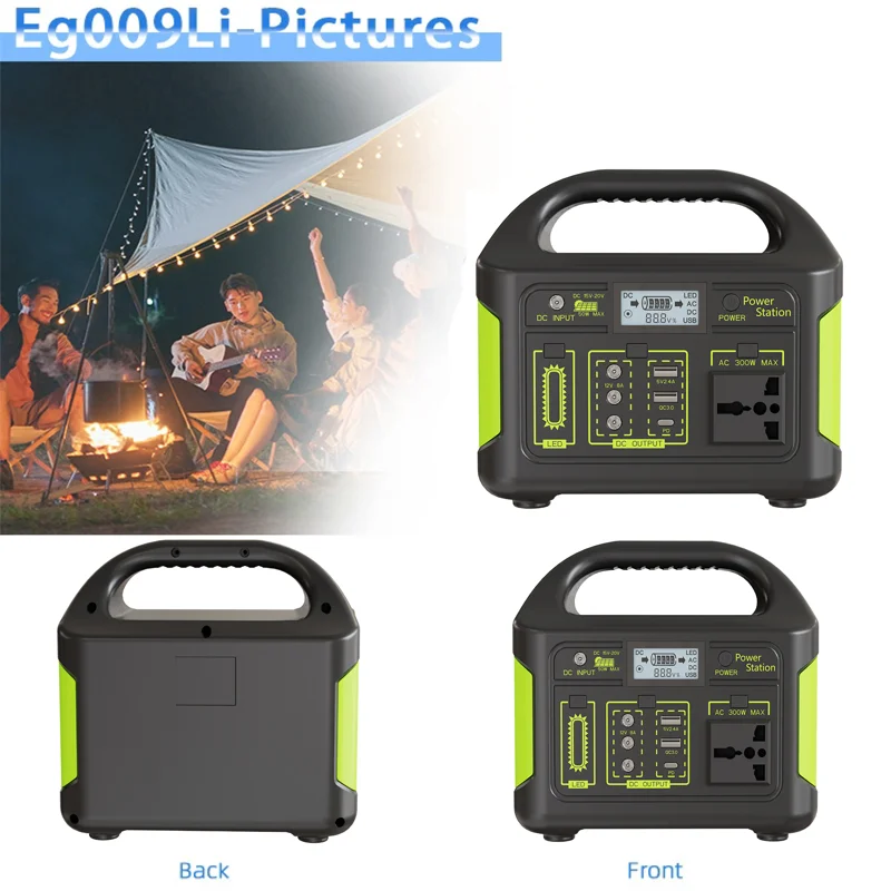 Portable Solar Generator 300W 256Wh 204Wh with LifePo4 Battery 220V 100V Mobile