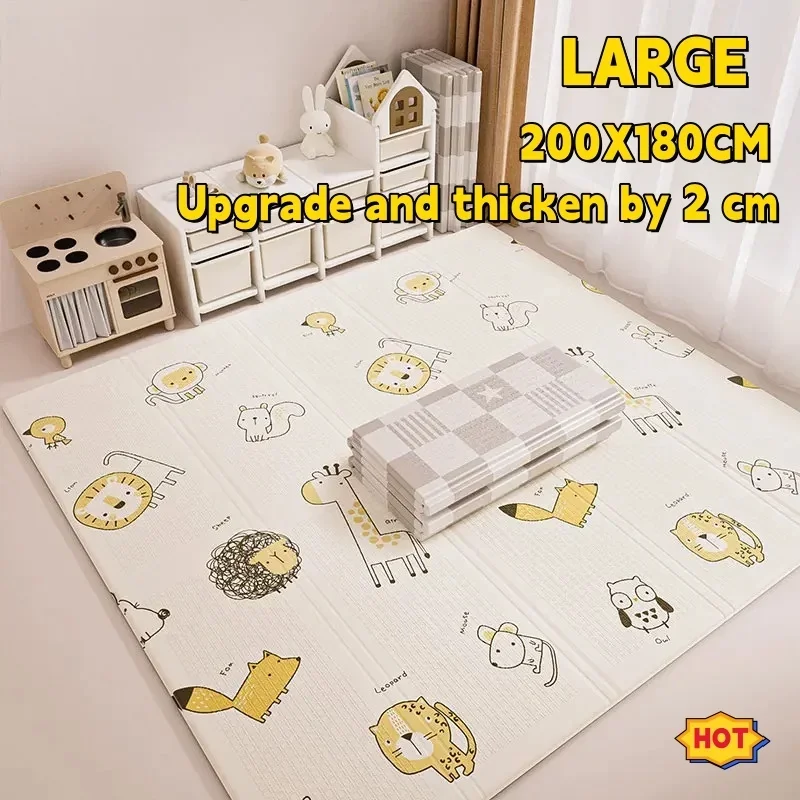 2cm Thickness BPA Free Baby Playmat Foldable Crawling Mat XPE Child Puzzle Mat Easy Storage Play Mat 2