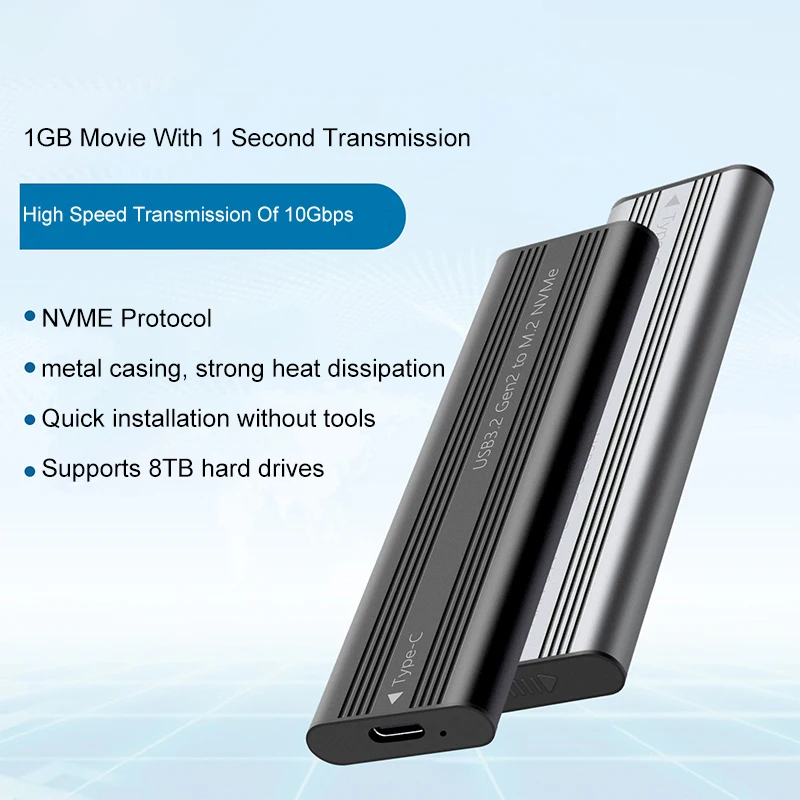 UTHAI M. 2 Solid State Mobile Hard Disk Box USB 3.2 Metal Heat Dissipation External Type-C Interface SATA/NVMe Dual Protocol