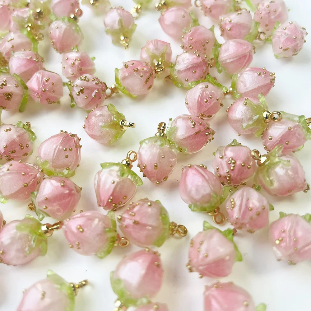 

Розовая клубника, смола, ожерелье, кулон ручной работы, шпилька, браслет, ожерелье ручной работы, материал «сделай сам», серьги, ювелирные аксессуары.